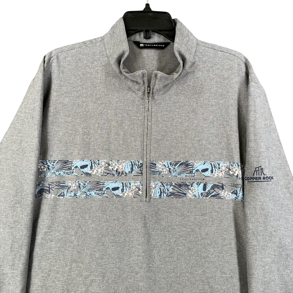 Copper Rock TravisMathew Quarter Zip Men XXL Floral Performance Golf Pullover